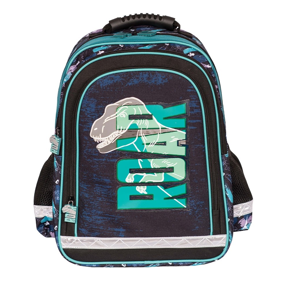 Ghiozdan ergonomic DINO, inchidere cu fermoar, elemente reflectorizante, bretele ajustabile, 38 cm - imagine 4